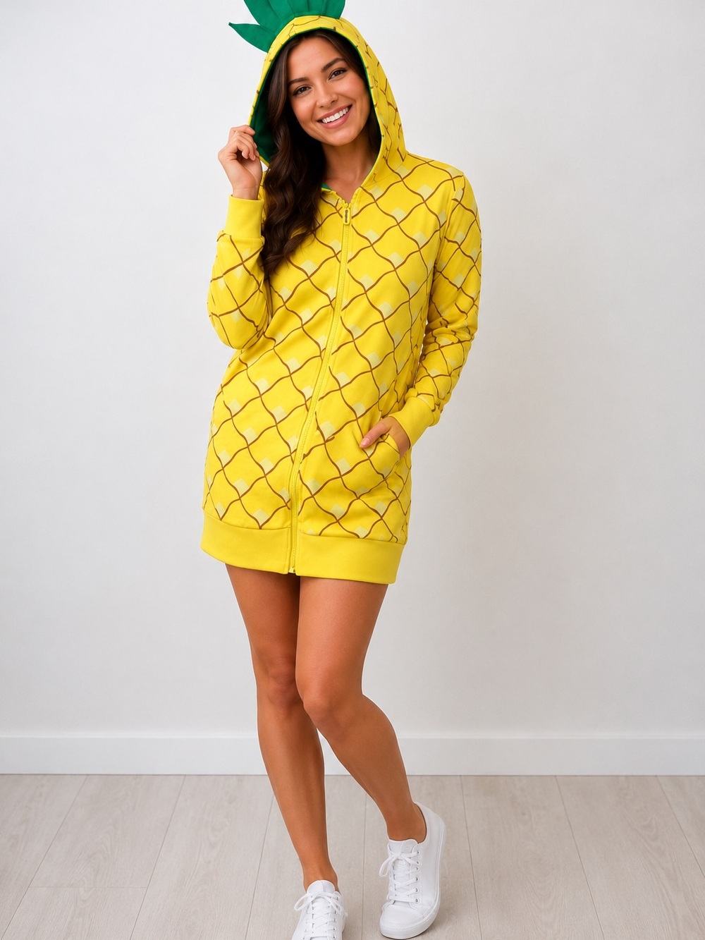 Tipsy Elves Pineapple Costume Hoodie Dress – Size Large 🍍Halloween Tiki party